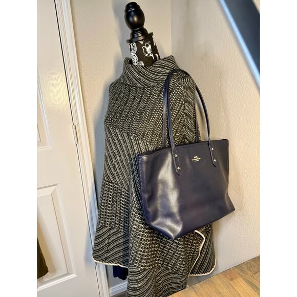 Gray Wool Blend Poncho Sweater - Picture 4 of 8